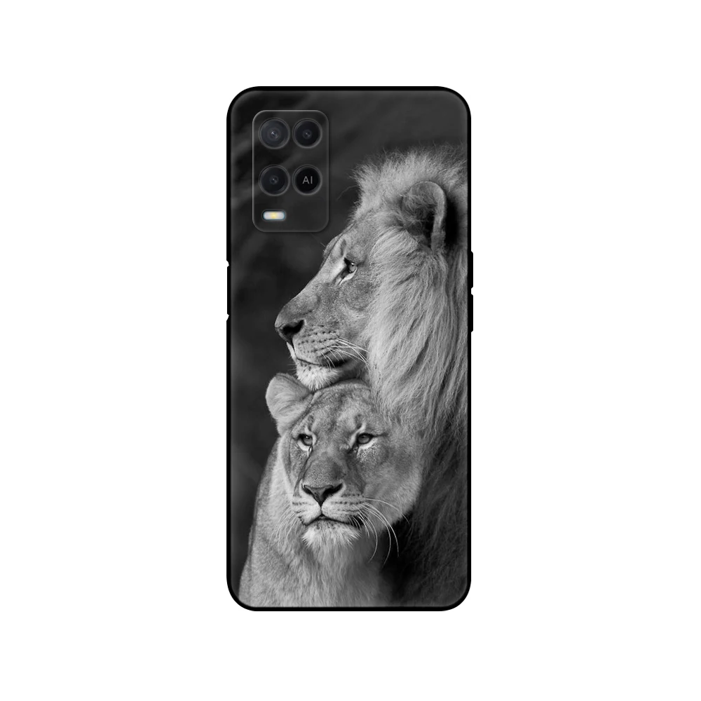 For OPPO A54 Case Phone Back Cover For OPPO A54 5G 4G Case CPH2239 CPH2195 OPPOA54 A 54 Funda black tpu case lion tiger wolf cat cases for oppo back Cases For OPPO