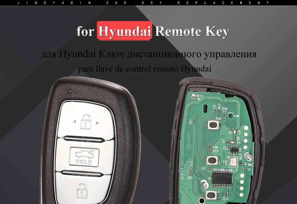 Jingyuqin 3 кнопки умный дистанционный ключ-брелок от машины 433 МГц для hyundai Mistra ID47 чип для Elantra ID46