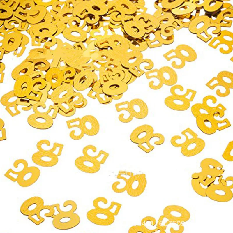 

Sparkling Happy Birthday Anniversary Confetti Number 50 60 70 Years Adult Birthday Party Tabletop Table Scatters Decoration