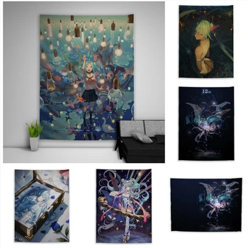 

VOCALOID Hatsune Miku Tapestry Art Wall Hanging Sofa Table Bed Cover Home Decor Dorm Gift