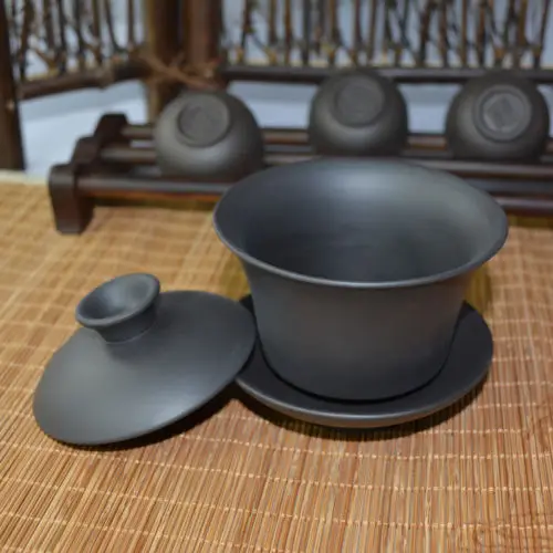 [GRANDNESS] темно коричневый * чистый Исин глина Gaiwan Zisha китайский чай Gongfu ручной