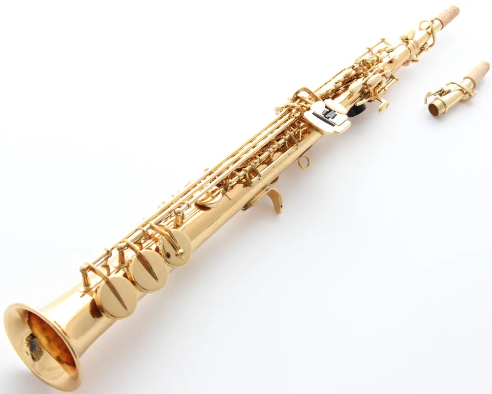 MFC Саксофон сопрано 875EX Профессиональный сопрано саксофон на заказ EX золотой лак цельный прямой мундштук трости шеи