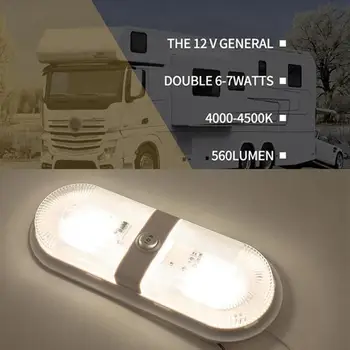 

12-24V 48 LED Dome Light Interior Ceiling Lamp with Switch for RV Marine Boat Yacht Fast Heat Dissipation Strong Applicability