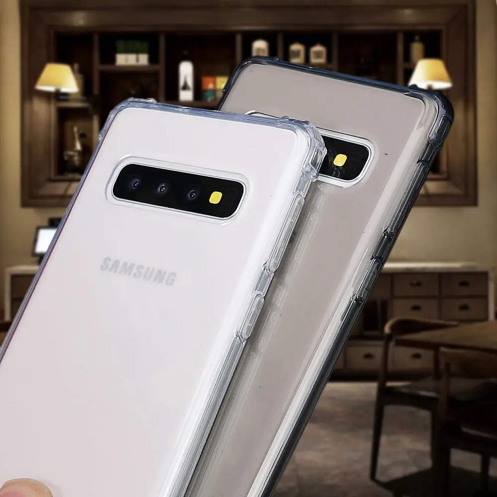 Противоударный бампер прозрачный мягкий чехол для телефона samsung Galaxy A30 20 50 70 S10 S10 Plus Note 10 9 Прозрачная защитная задняя крышка