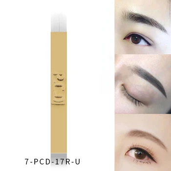 

50pcs PCD semi-permanent tattoo embroidery needles Tattoo Eyebrow tips Flat double needle for shader makeup tool