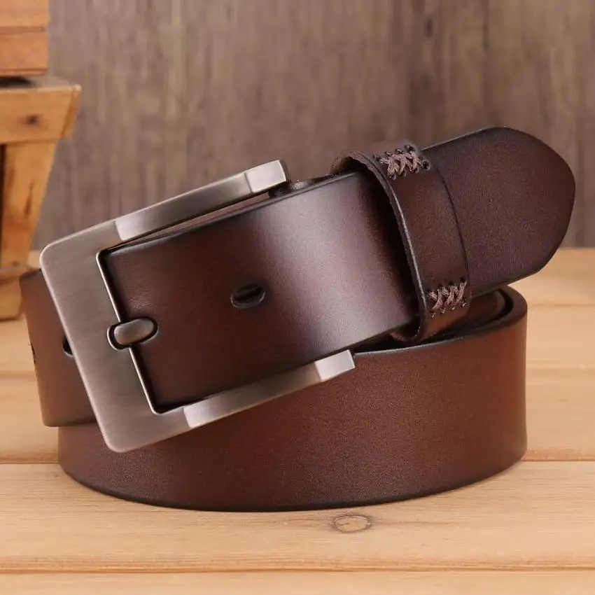 Pin Buckle Genuine Leather Simple Style Belt Designer Cowskin Male Jeans Belt Real Leather minimalist Strap Waistband XKS188