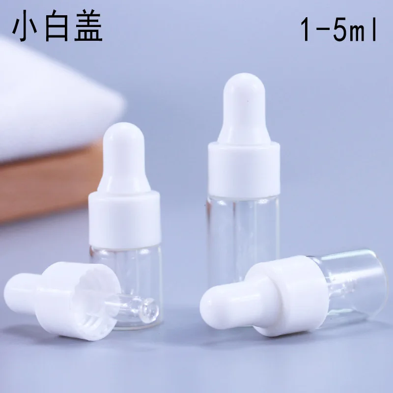 

50pc Mini Glass Essential Oil Bottle 2ml 3ml 5ml Clear Glass Dropper Bottle with Hose Glass Vial Empty Containers Dropper Bottle