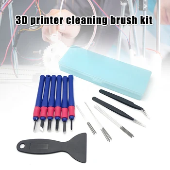 

Nozzle Cleaning Kit 0.2-0.4mm Needles Pliers Tweezers Straight Brush Set for 3D Printer FKU66