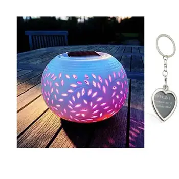 

High quality Outdoor Solar Lamp Led Light Colorful Hollow Out Ceramic Lamp Garden decoration Lamp Waterproof Table Lamp