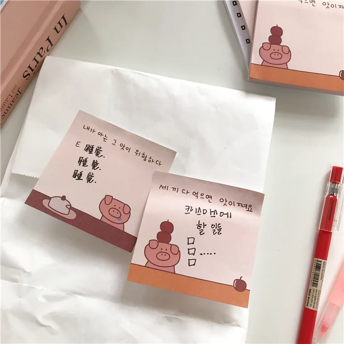 AngelHere Store Kawaii блокнот для заметок портативный милый поросенок проект Tearable memo Note для мальчиков девочек satiery офисные школьные принадлежности