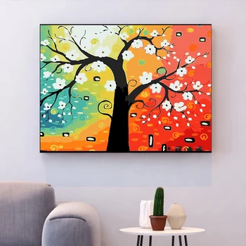 

Painting By Numbers Fortune Tree Drawing On Canvas HandPainted Gift Picture By Number animal Kits Home Decoration