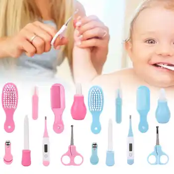 

8pcs Baby Nail Clipper Tweezers Dropper Thermometer Brush Comb Infant Care Tool Set
