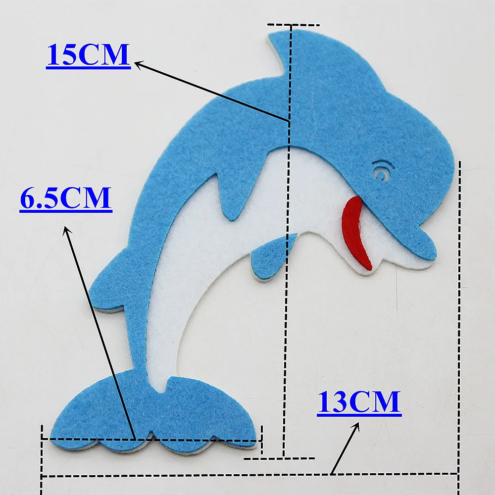 2 шт милый Дельфин Нетканая режущая ткань из войлока ткань Войлок DIY ремесла для дома детская комната настенные украшения наклейки для детсада