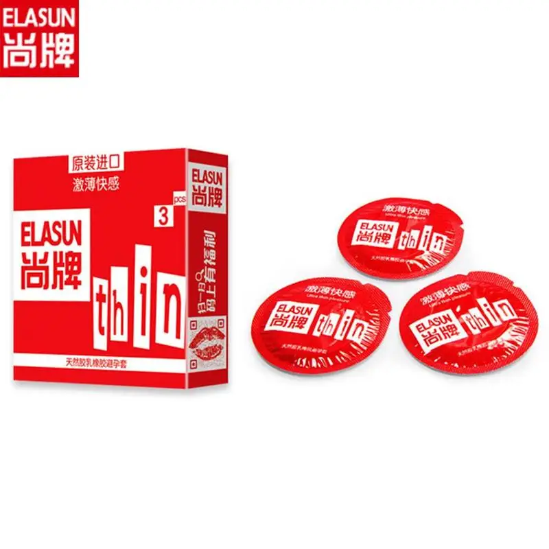 Elasun 3 pcs Large Particles Dots Ultra Thin Condom Lubricated Condoms Natural Latex for Men Sex | Красота и здоровье