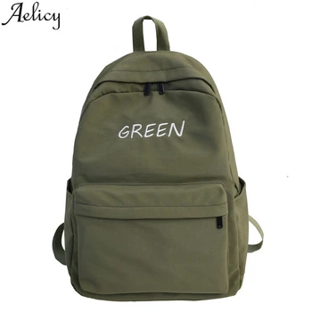 

Aelicy Waterproof Nylon Casual Backpack School Bag Large Capacity Solid Color Backpacks For School Teenagers Girls Backpacks