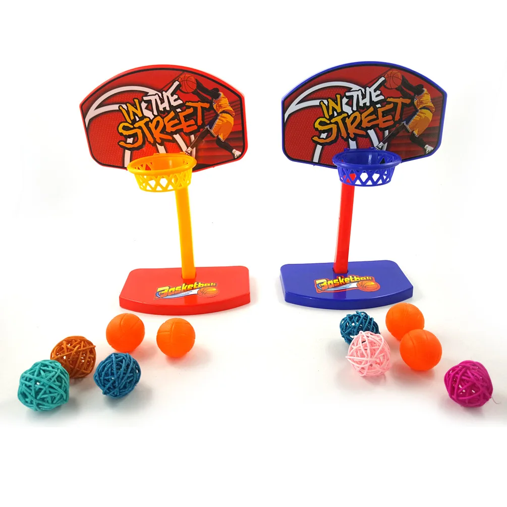 Игрушки для домашних птиц жевательный длиннохвостый попугай Попугайчик мини баскетбольная корзина обруч PropTrick Prop+ 5 шт мячей