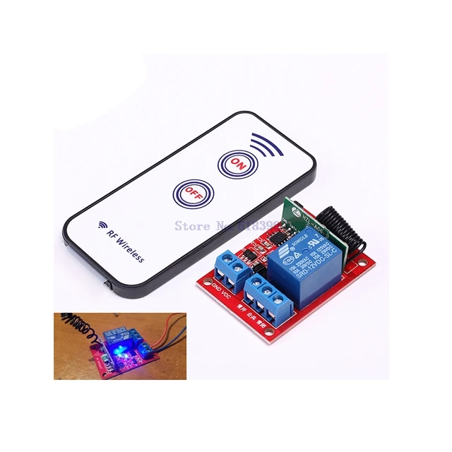 

A7-- Z5R Wireless Receiver Relay Module + 2 Key RF 433MHz 12V 40mA 1 Channel Self-Lock Wireless Remote Control Switch 15-30m