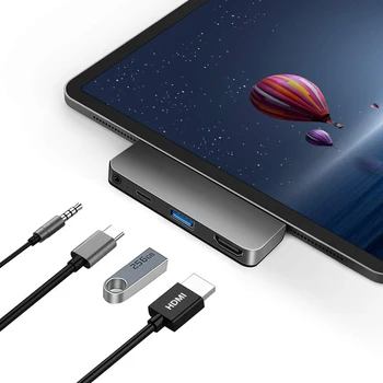 

USB C Hub Adapter for 2018 1Pad Pro Microsoft Surface Go JoyGeek Magnetic Type C Adaptor Dongle with 4K HDMI PD 60W Charge