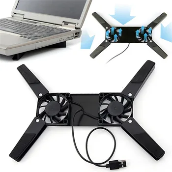 

Portable Notebook Cooler Foldable Laptop Cooling Fan USB Quiet Laptop USB Dual Fan Cooling Pad Foldable Computer Notebook Air