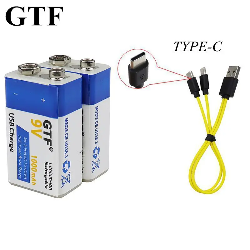 GTF9V1000mAhTypeCUSBBatteryLiionRechargeableBatteryfortoy