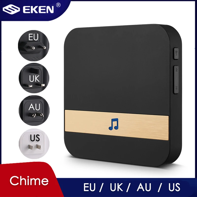Campana de puerta inalámbrica para el hogar, receptor de timbre con Wifi, enchufe de bajo consumo de energía, AC 90V-250V, 52 carillones, 110dB, Ding Dong, US, EU, UK, AU
