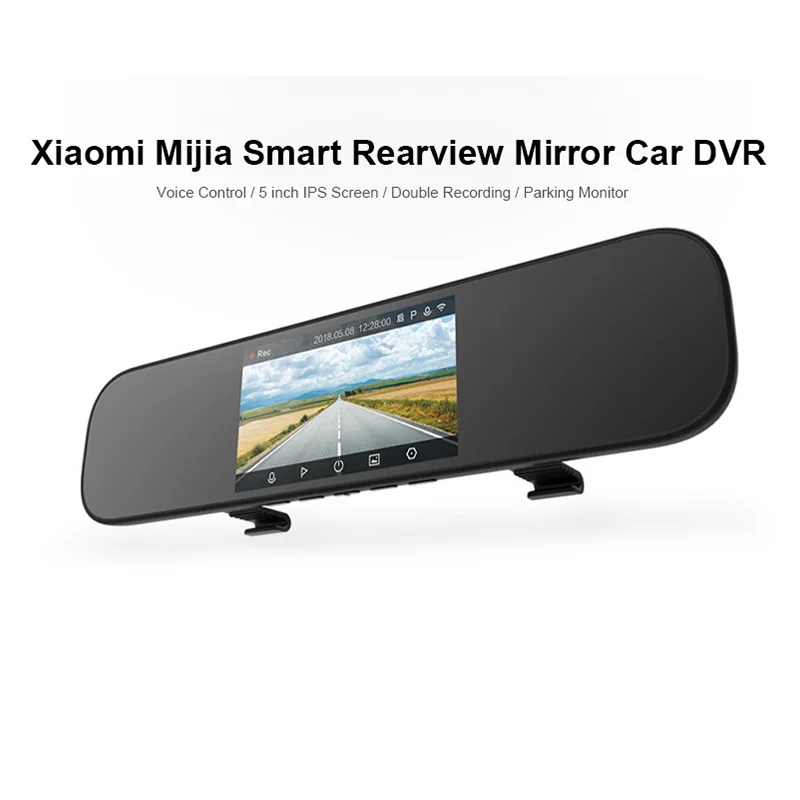Xiaomi Mijia Smart DVR Rearview Mirror Car Voice Control 1080P HD Night Version 5 Inch IPS Screen D
