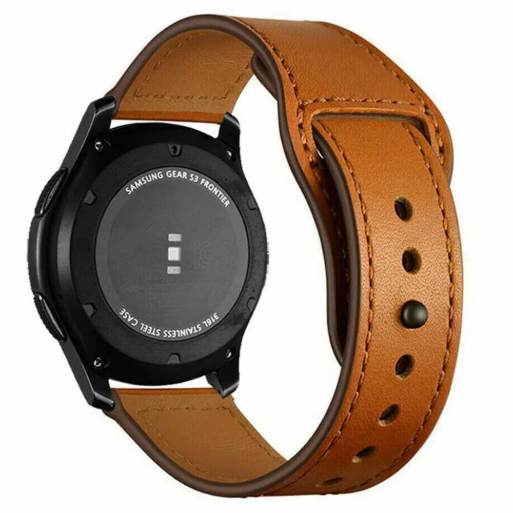 Elegant Leather Watch Band - 20mm/22mm Adjustable Strap Bracelet