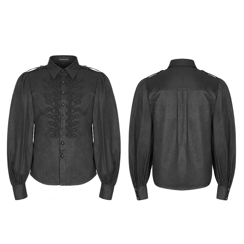 Мужская винтажная блузка в стиле панк рейва Готическая ретро модная мужская с