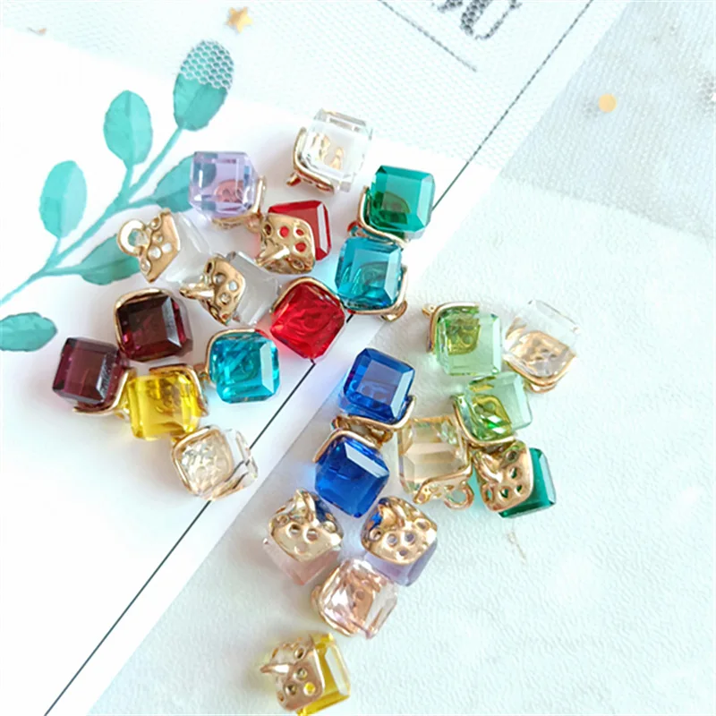 

10 pcs/lot Crystal Little Cute Bowknot Pendant Buttons Ornaments Jewelry Earrings Choker Hair DIY Jewelry Accessories Handmade