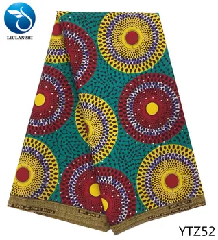 

LIULANZHI Wholesale ankara wax fabrics for occasion Latest multicolor printed african wax real fabric with stones YTZ48-YTZ53