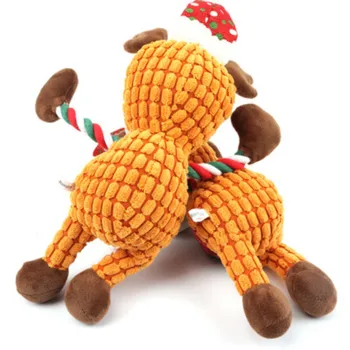 

Dog Chew Squeak Toys Plush Puppy Deer for Pet Dogs Cat Chew Squeaking Toy Giraffe Fleece Rope Interative Toy For Teeth Clean DF