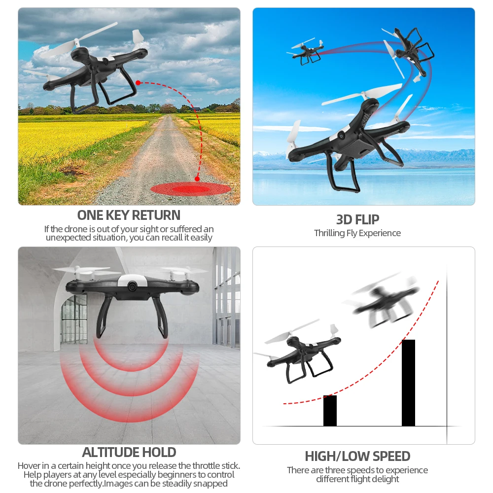 WLtoys XK Q838-E Радиоуправляемый Дрон с камерой 720P Wifi FPV смарт-следование 3D флип g-сенсор RC Квадрокоптер для начинающих