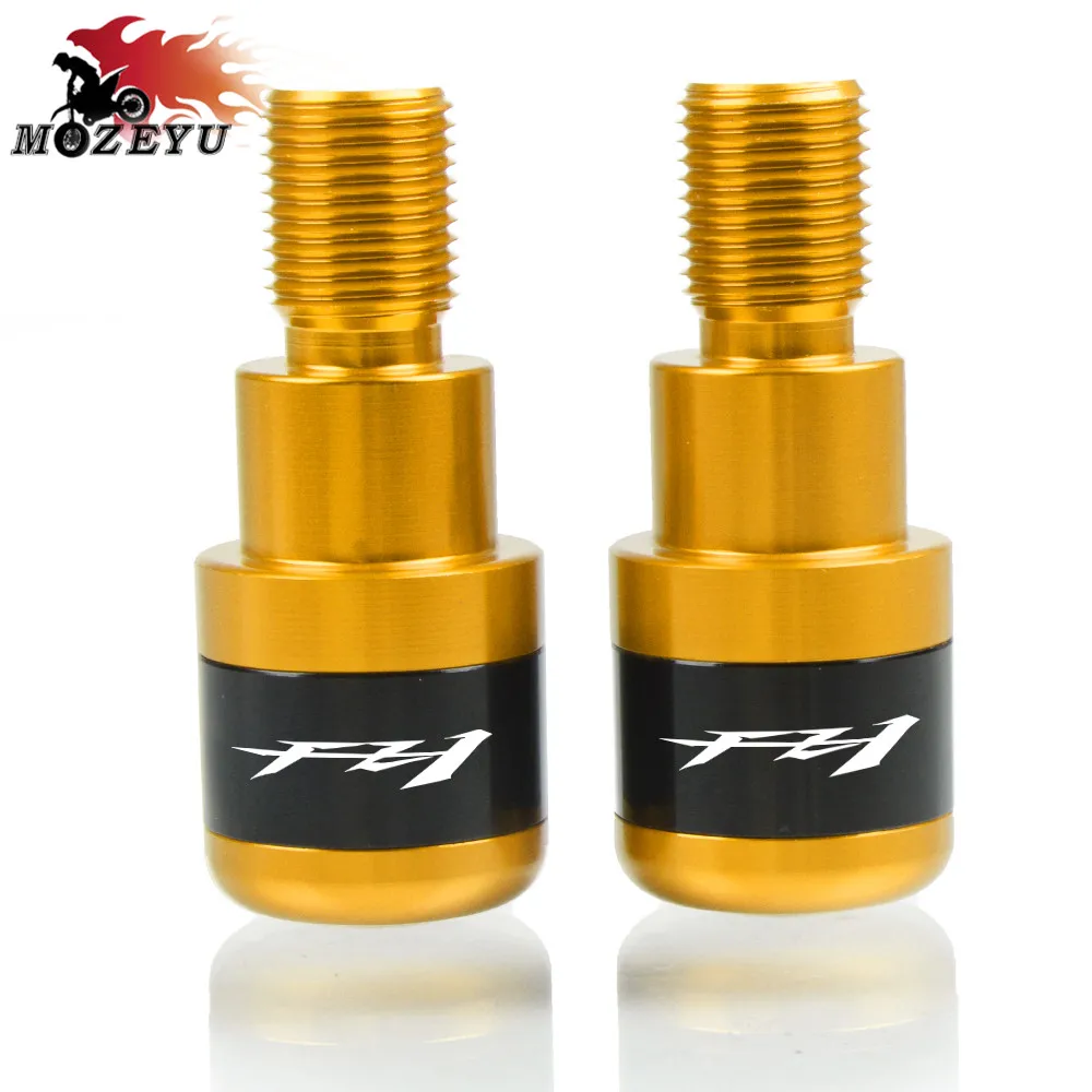 Gold Для мотоцикла YAMAHA FZ1 7/" 22 мм рукоятки для руля, Концевая крышка для велосипеда, рукоятки для руля, Концевая передача, сбалансированная вилка, слайдер - Цвет: Gold