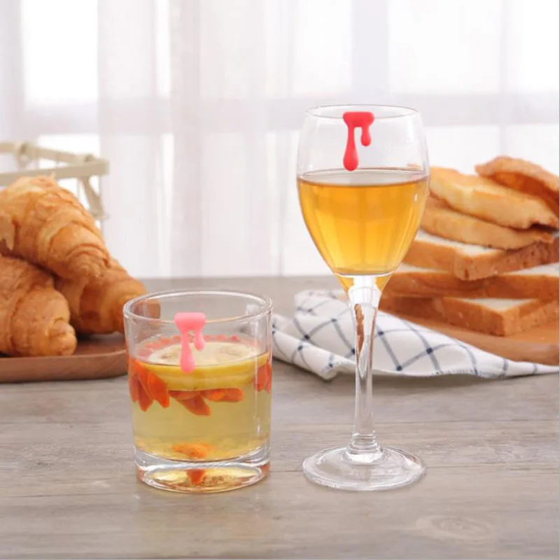 Water Drop Shaped Wine Glass Marker Wine Glass Identifier Cup Distinguish Label Sign Drink Markers_Drop 6 pieces 5 pieces adjustable number letter metal base price display counter stand numbers combined price label tag cube tags sign holder