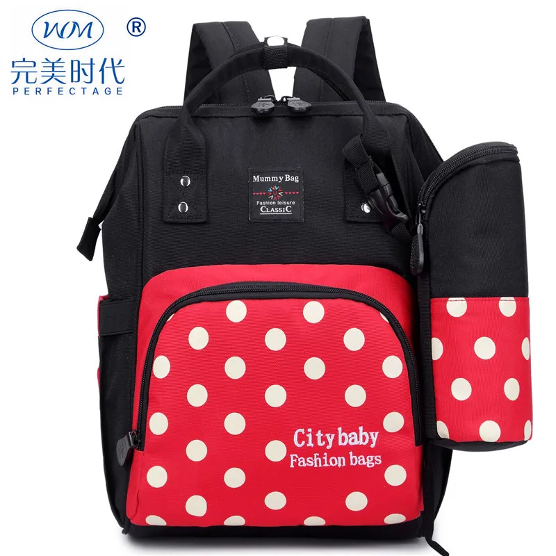 

2019 New Style Backpack Large-Volume Diaper Bag Polka Dot Multi-functional MOTHER'S Bag Upgrade Waterproof Aiaper Backpack