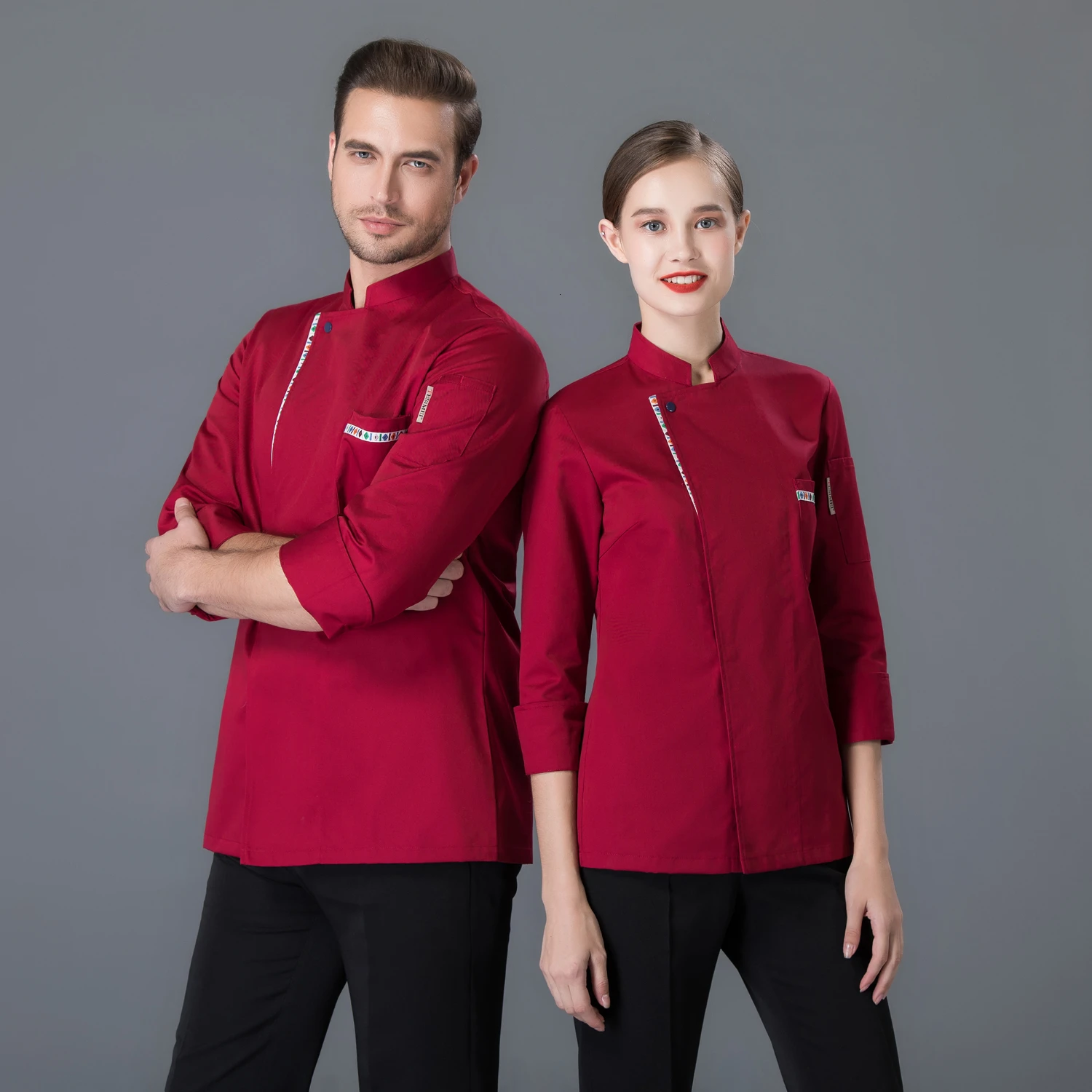 Куртка шеф повара с длинным рукавом рубашка лентой для ресторана униформа кухни