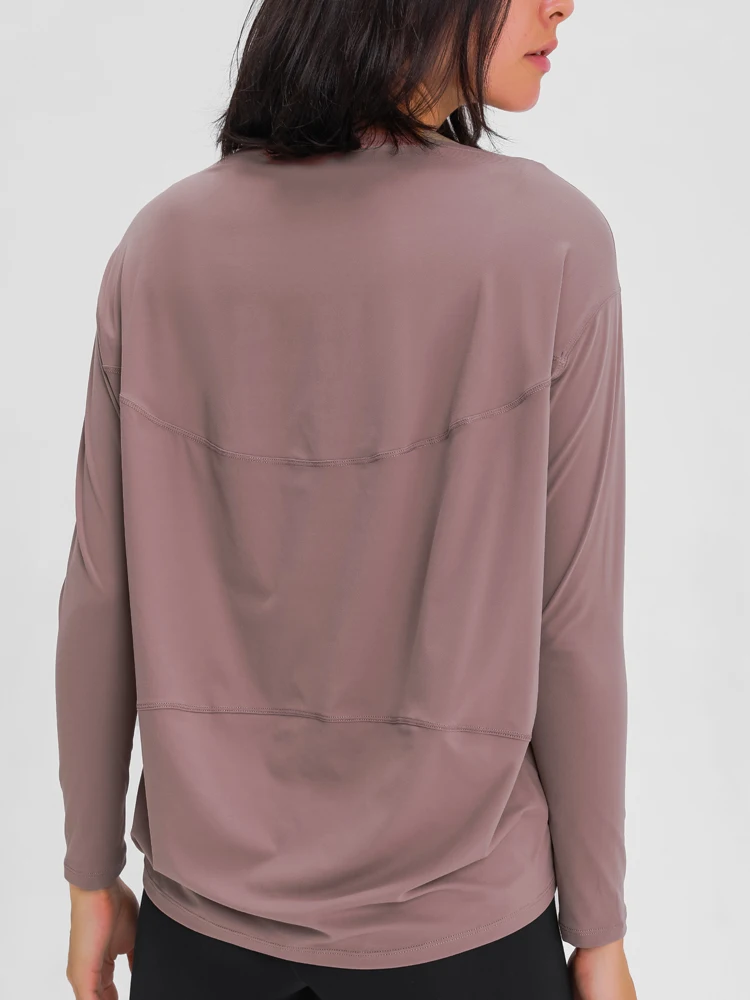 Nepoagym HEART Long Sleeve Workout Tops Women Silky Loose Fit Yoga Top Brushed Material Sports Shirt Ladies Workout Tops