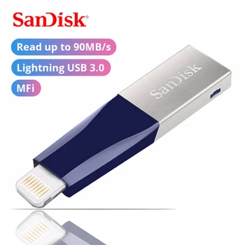 

100% Original Sandisk iXPAND USB 3.0 Flash Drive 32GB 64GB Pen Drive 128GB Memory Stick Pendrive OTG For iPhone/iPad/iPod 90MB/s