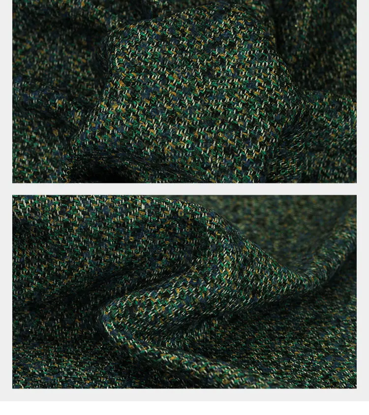 50 см/Лот) твидовая Ткань для шитья, шерстяные ткани, шерстяная ткань для лоскутного шитья, пальто, костюм, платье, зеленый тон, зима
