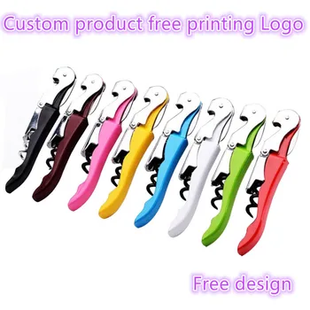 

100pcs customize products Free print logo Metal Beer Bottle Opener Multifunction Portable Screw Corkscrew Wine opener laser LOGO
