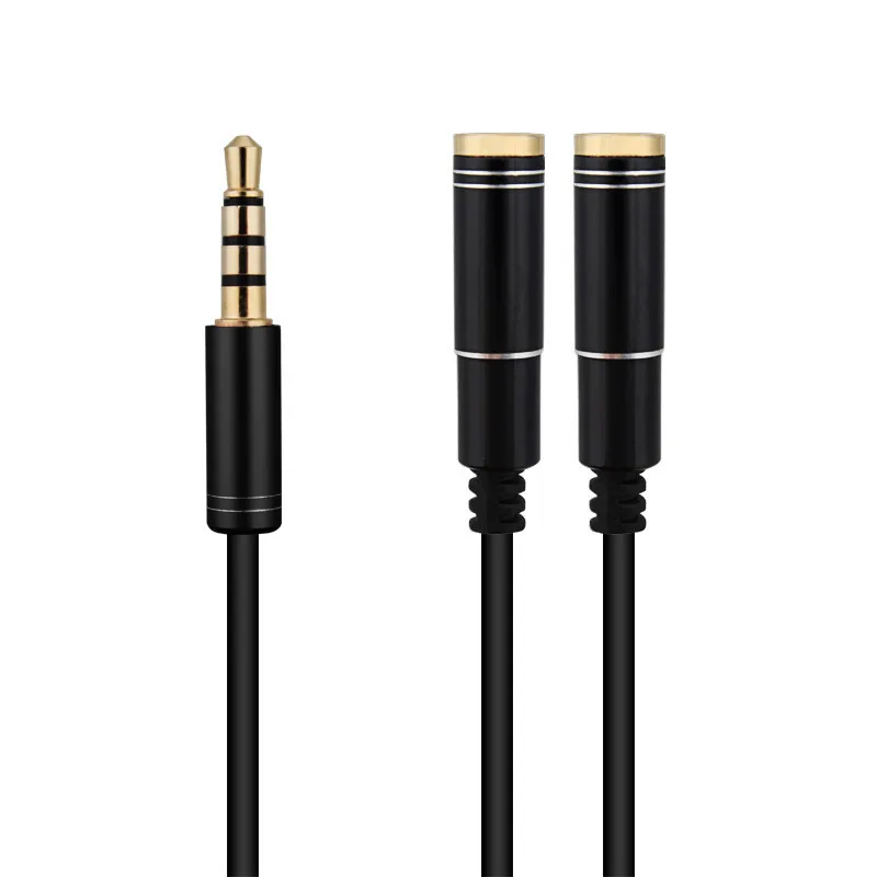 3 5mm audio able Car audio computer headset microphone two in one adapter cable Car Audio extension cord headphone cable 1 2M