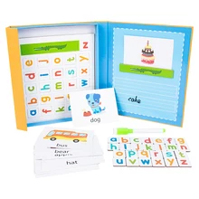 Livre magnétique 3D pour enfants, jeu d'orthographe de mots, Alphabet anglais, cartes, jouets d'éducation précoce, cadeau pour bébés