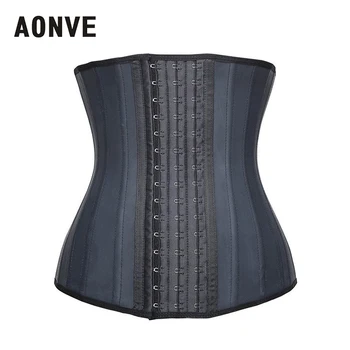 

Aonve 25 Steel Bone Waist Trainer High Waist Latex Girdle Shaper Tummy Slimming Belt Women Belly Sheaths Shapewear