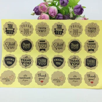 

500pcs 3cm Kraft Sticker Labels Thank You Label Stickers Paper Round Self-adhesive Labels Sealing For tips/box/jewelry/bag/card