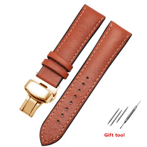 PEIYI 20 мм 22 мм кожаный+ Силиконовый ремешок для часов подходит для huawei Watch GT/Watch2 Pro/Classic/Honor Magic Quick Release - Цвет ремешка: WaxyellowbrownroseA