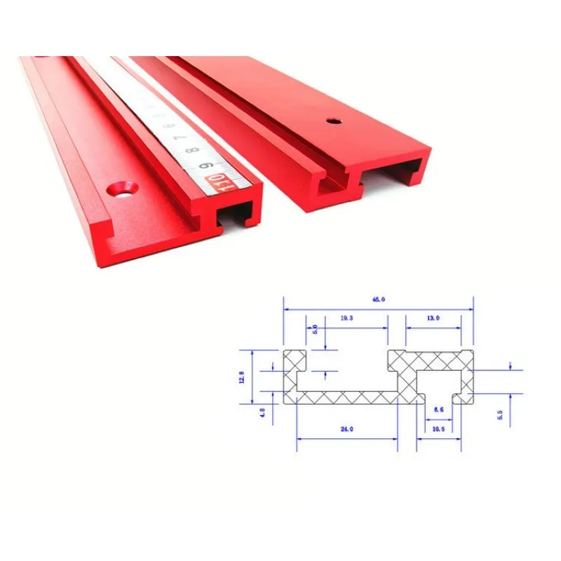 40CM Model 45 Chute Aluminium alloy T-tracks Woodworking Standard Miter Track Stop Woodworking Tool for Woodworking workbench