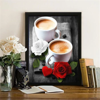 

Huacan 5D DIY Diamond Painting Kit Flower Rose Full Square/Round Paint With Diamonds Embroidery Coffee Decorations Home