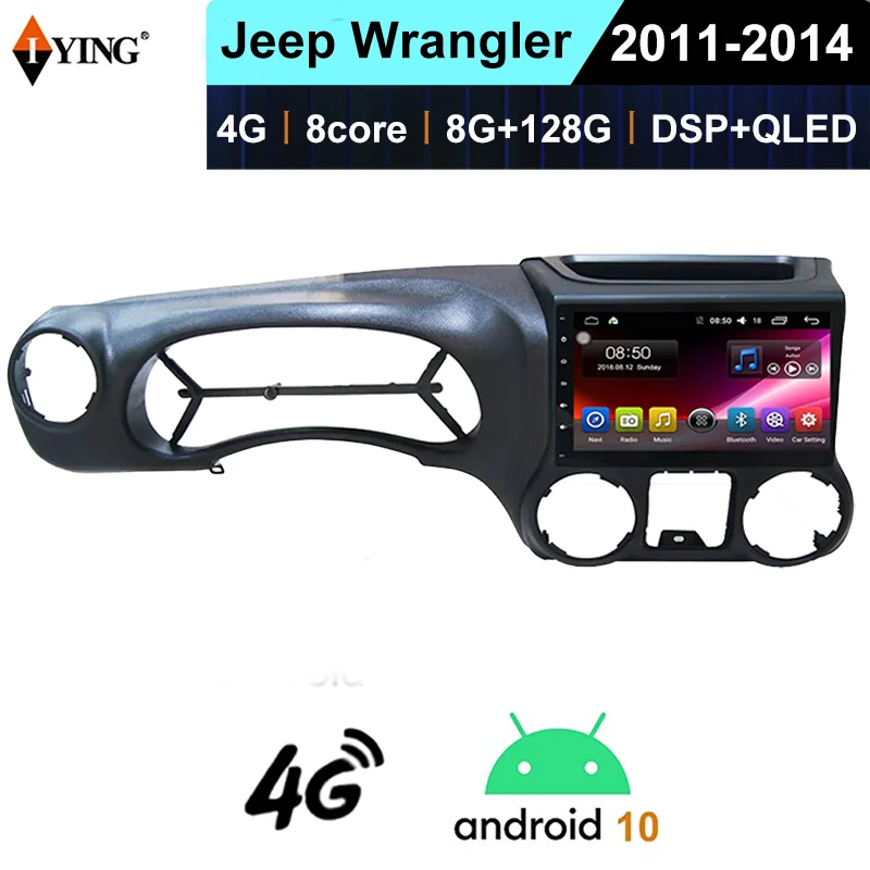IYING Car Radios Carplay 2din Android With GPS Bluetooth Audio Stereo for Jeep Wrangler 2011-2014 Multimedia Player Kit AUX USB |