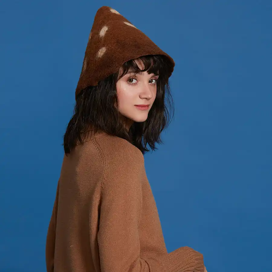 cute handmade warm conical wool hat christmas gift women ice