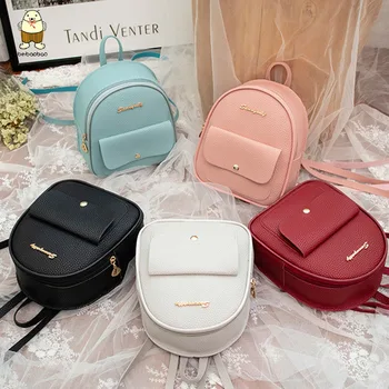 

2020PU Leather Shoulder Mini Small Backpack Women Teenage Girls Kids Multi-Function Female Ladies Phone Pouch Pack